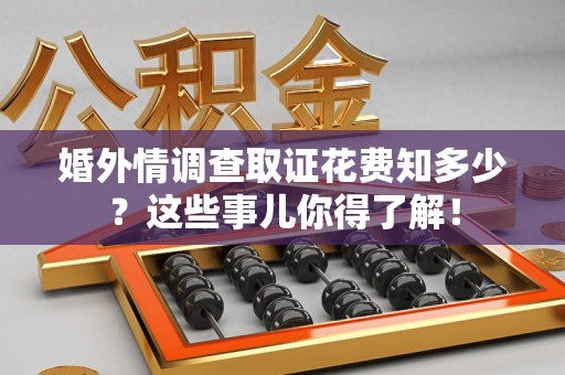 萍乡婚外情调查取证花费知多少？这些事儿你得了解！