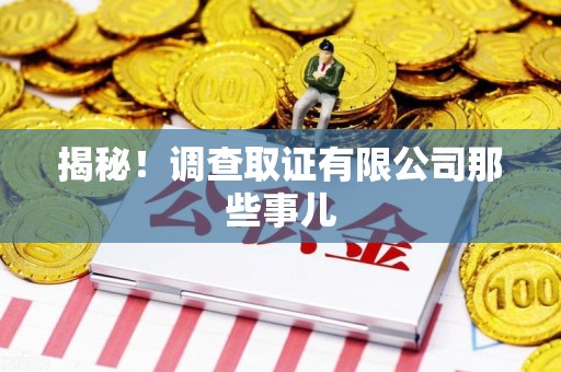 萍乡揭秘！调查取证有限公司那些事儿
