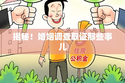萍乡揭秘！婚姻调查取证那些事儿