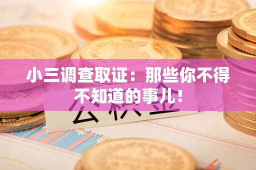 萍乡小三调查取证：那些你不得不知道的事儿！