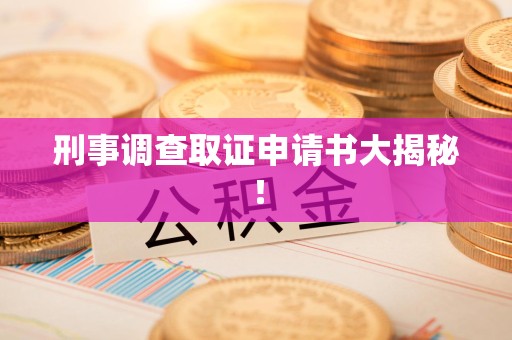 萍乡刑事调查取证申请书大揭秘！