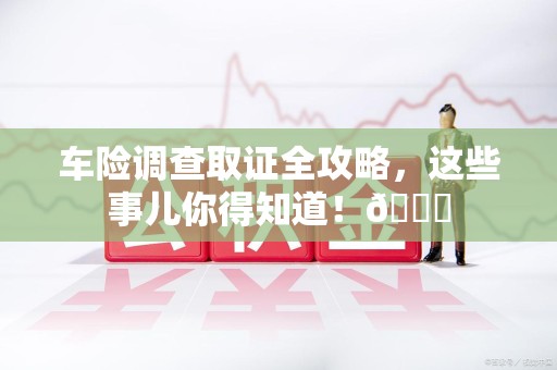 萍乡车险调查取证全攻略，这些事儿你得知道！😎