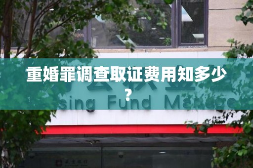 萍乡重婚罪调查取证费用知多少？