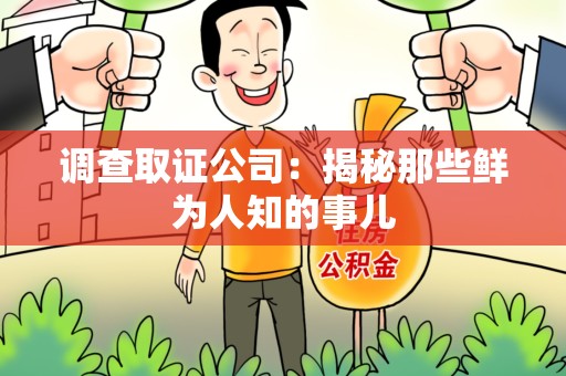 萍乡调查取证公司：揭秘那些鲜为人知的事儿